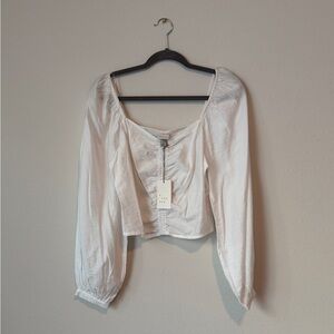 A New Day cropped peasant blouse - size M